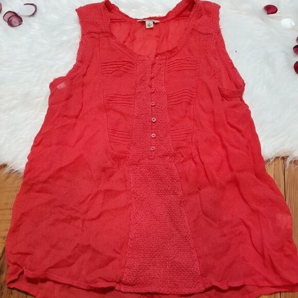 Lucky brand sleeveless peach color blouse - Picture 1 of 5